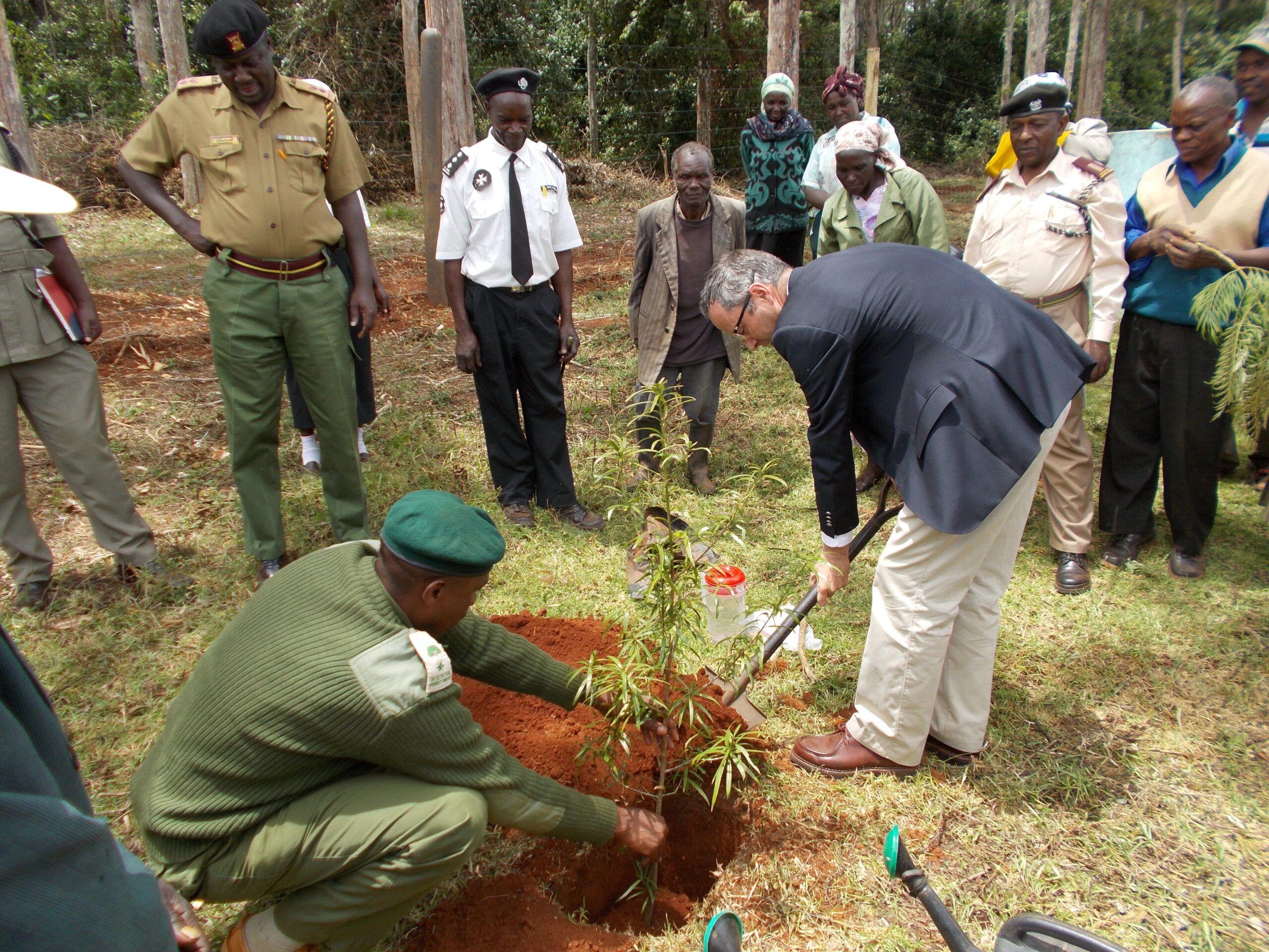 French Ambassador to Kenya planting a tree French Ambassador to Kenya planting a tree